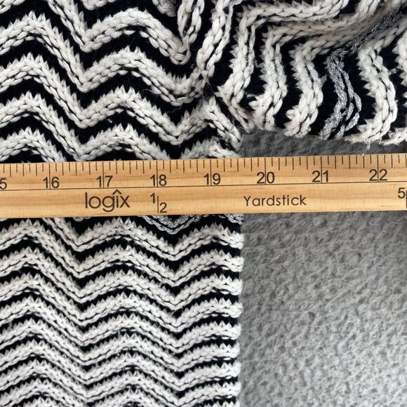 Chicos Sweater Womens 2 US Large Black White Silver Chunky Knit Open Cardigan* - Picture 7 of 9